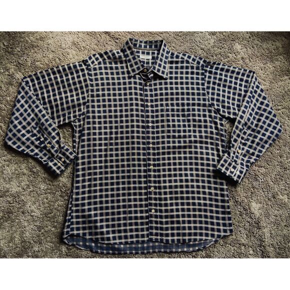 Burberry Other - Men's Burberry XL Black Gold Check Classic Dress Shirt Long Sleeve USA Early 00s